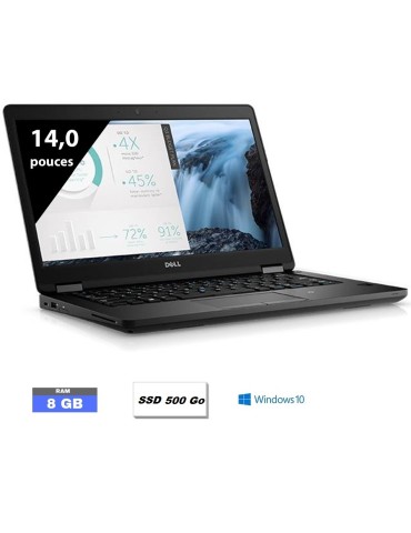 DELL E5480 - Windows 10 - INTEL Core i5 - RAM 8 GO - SSD 500 GO - ref : 040713